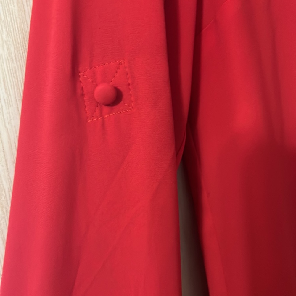 Express 3/4 Button Down Blouse Red - image 5